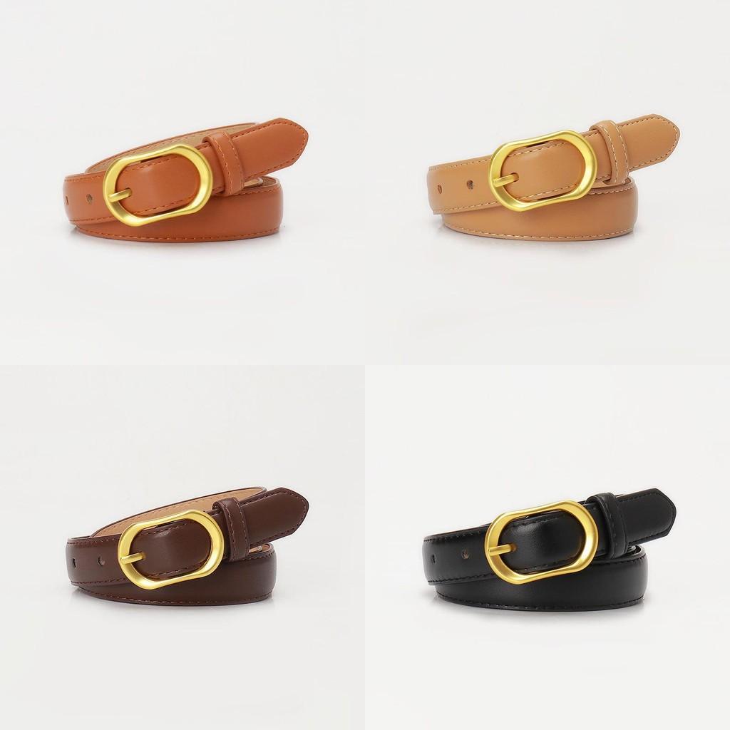 Ladies Vintage Leather Belt With Metal Pin Closure For Chic Summer Outfits