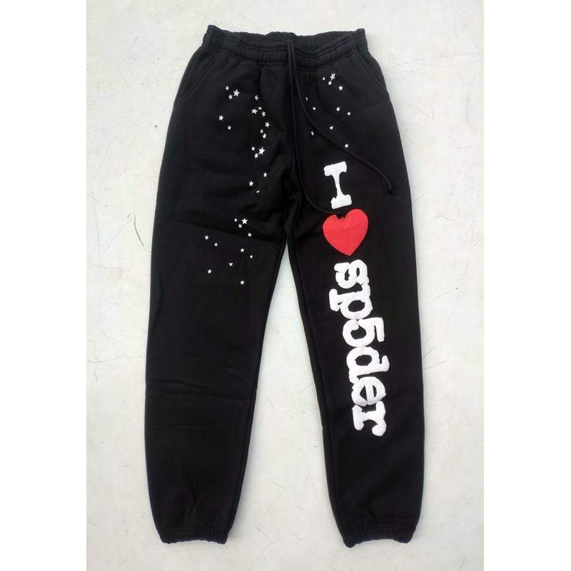 Sp5der 555555 Pěnový Potisk Tepláková Souprava Oversized Mikina Tepláky Streetwear Zimní Outfit