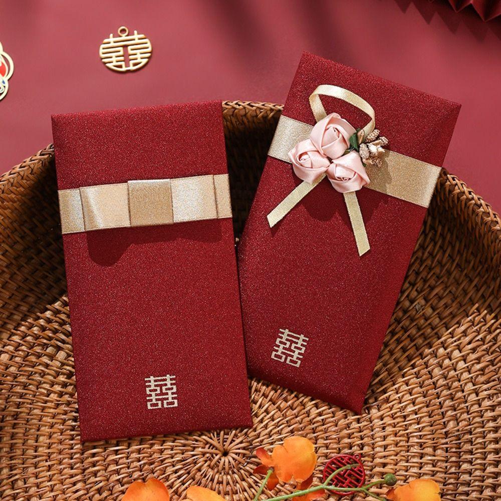 

Traditional Wedding Red Envelopes Chinese Style Brocade Red Envelope Lucky Money Pockets Kids Gift Style 1