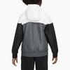 Nike Kids Sportswear Windrunner Water-Resistant Hooded Jacket With Logo Kids Outerwear Smoke-Grey FZ5516-100