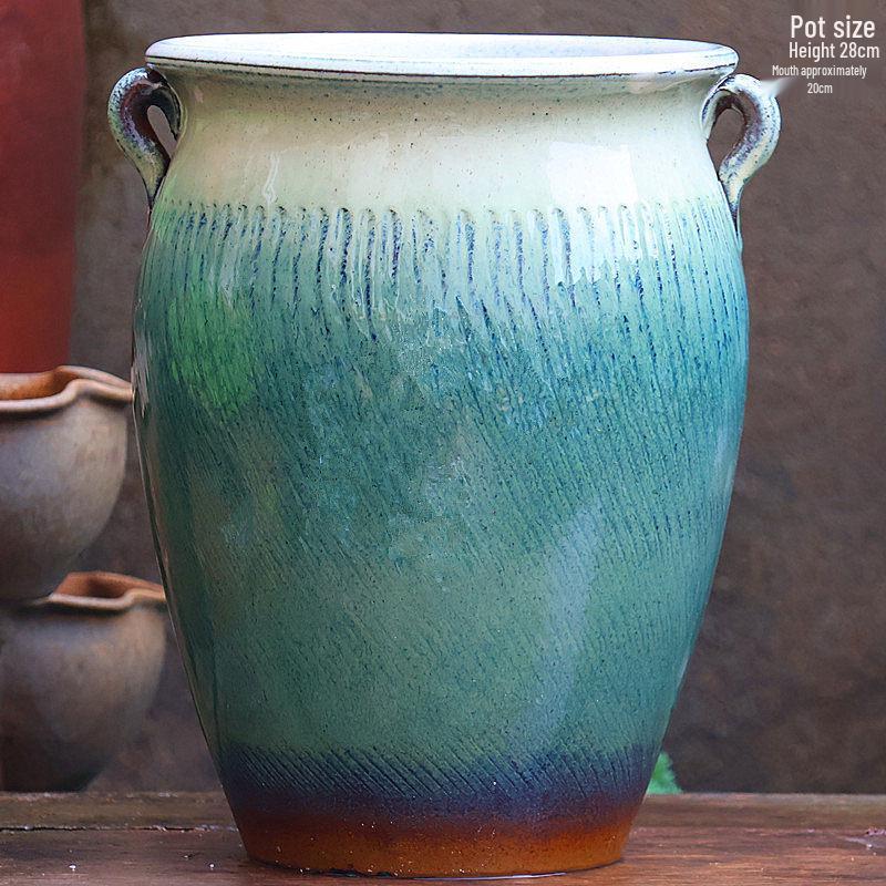 Handmade Large Purple Clay Ceramic Pot for Succulents and Bougainvillea – Breathable, Coarse Pottery Design for Living Room.