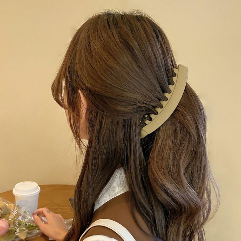 

Нескользящий зажим-банан, однотонный держатель для хвоста, новые заколки для волос для женщин