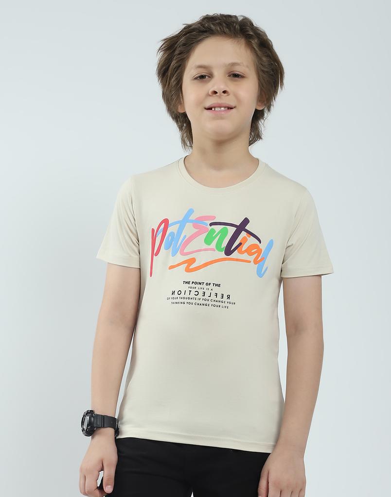 MONTE CARLO Boy's Regular Fit Printed Half Sleeve T-Shirt
