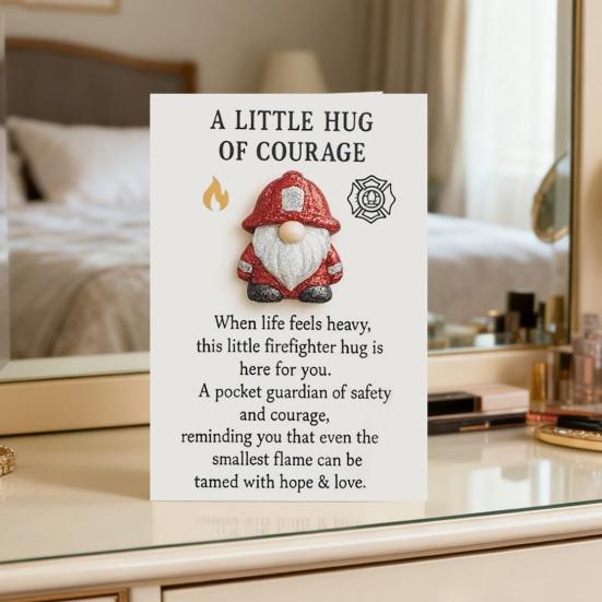 Yousheng Firefighter Pocket Guardian Mini Firefighter Pocket Hug Token A Little Hug of Courage Keepsake Inspirational Gift for Firefighters