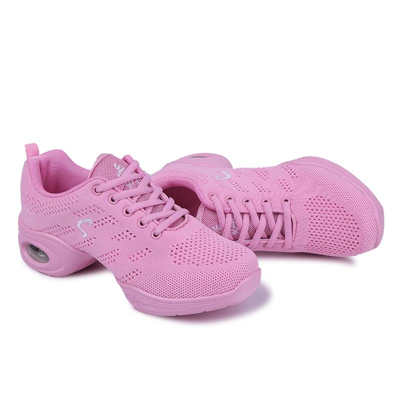 35-41 Modern Dance Shoes for Women, Soft Soled Mesh, Fly Woven Mid Heel Ballet Dance Shoes, Casual Shoes