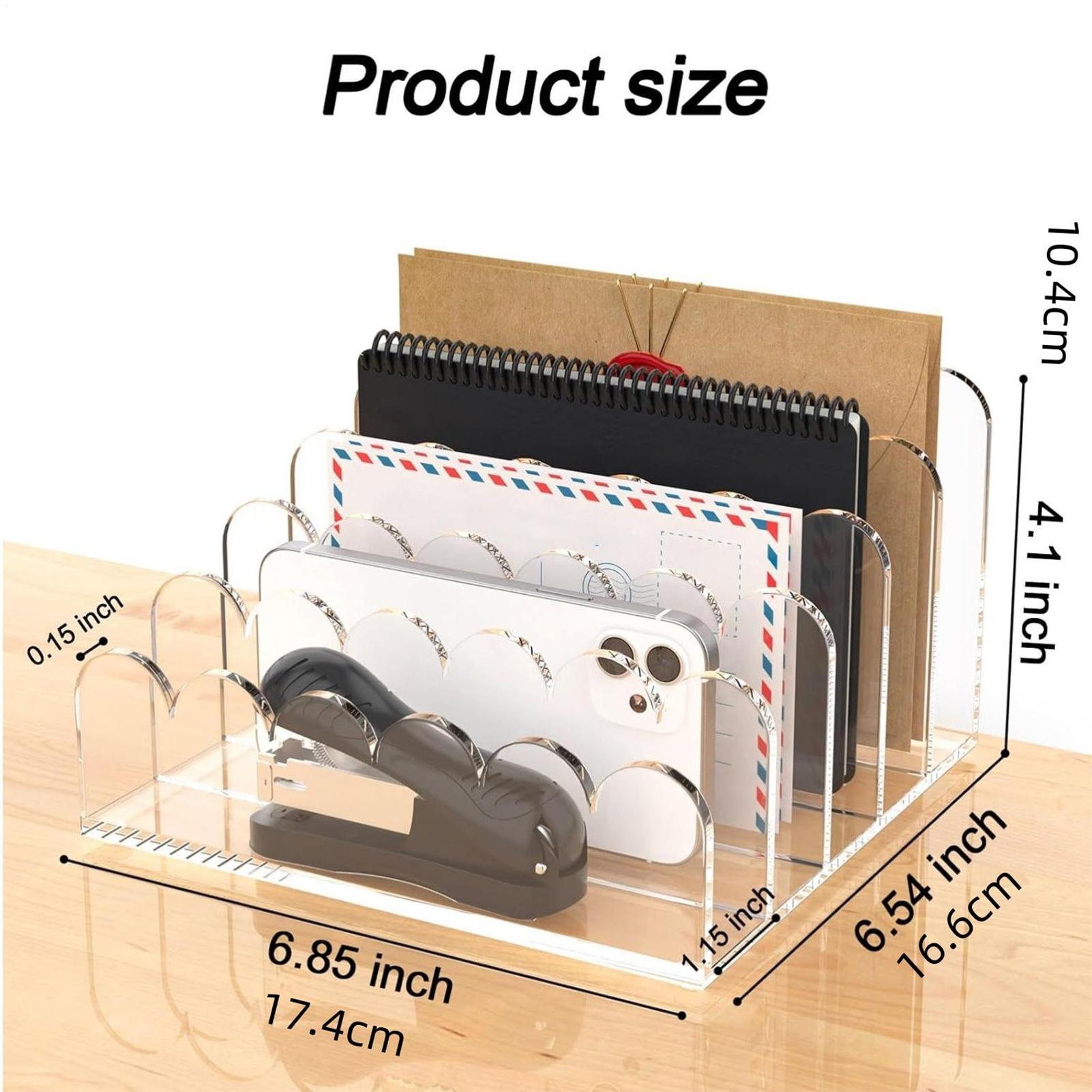 

Acrylic Mail Holder 5 Compartments Clear Envelope Organizer Vertical Mail Storage Rack Multifunctional for Envelope Letter CHINA