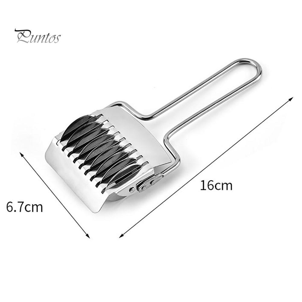 Puntos Kitchen Stainless Steel Noodle Lattice Roller Dough Cutter Pasta Marker Gadget