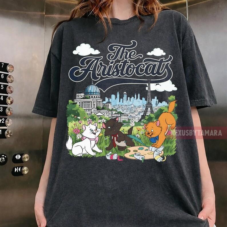 The Aristocats Shirt, Paris Bonjour Since 1970 Shirt, Marie Toulouse Berlioz Tee S