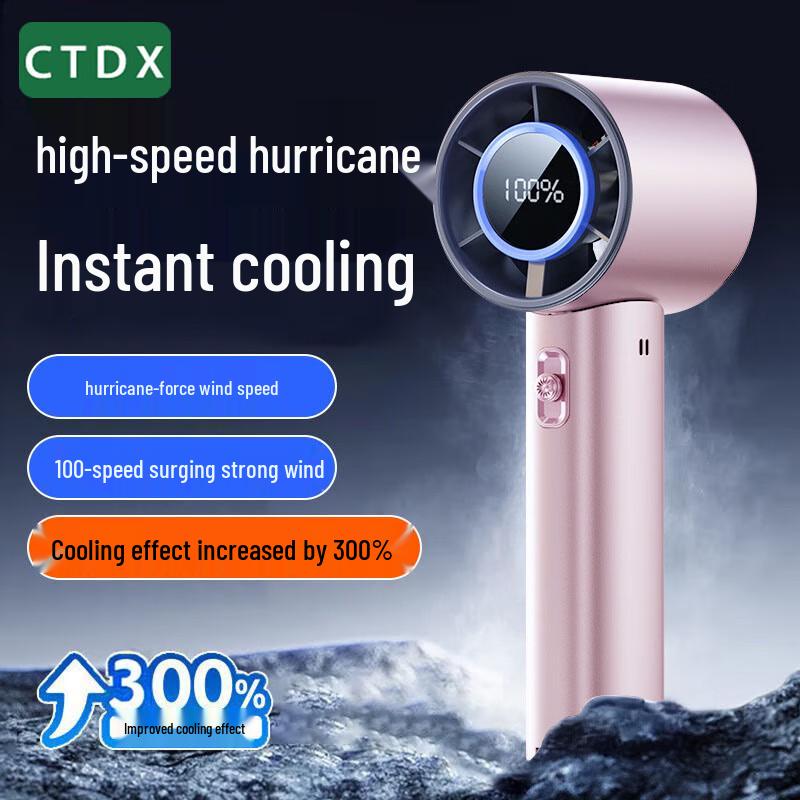 CTDX 2025 100-Speed Digital Display Portable Handheld Fan