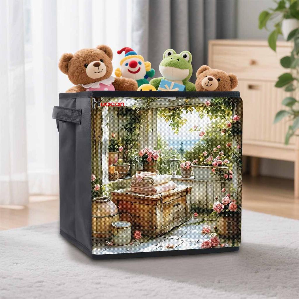 A Beautiful Little House 5D Diamond Painting Storage Basket Full Round Drill Mosaic Diamond Embroidery Cross Stitch Kits Home Decor Home Decor