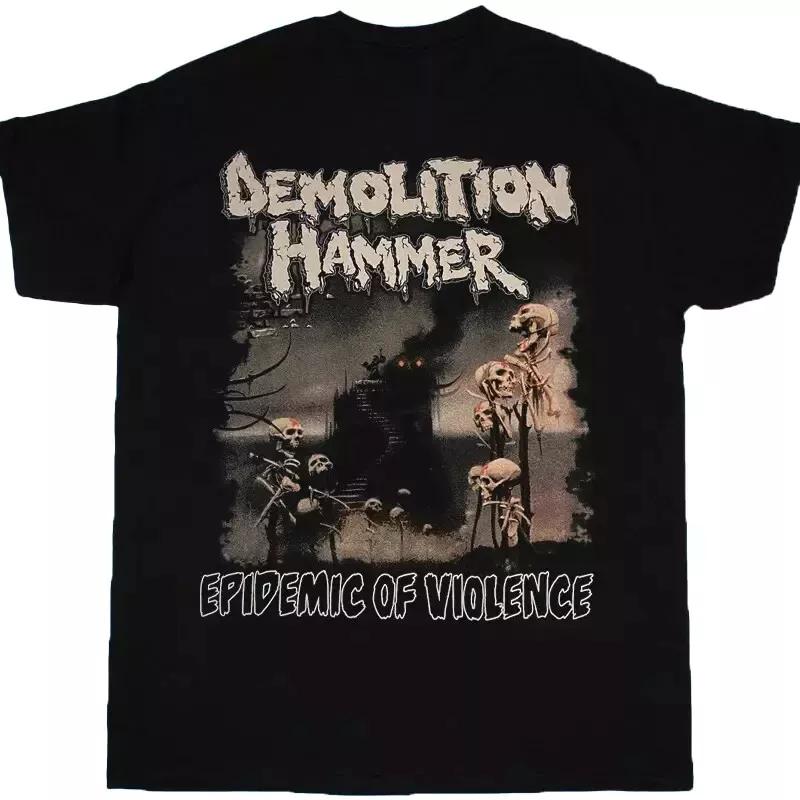 American Retro Demolition Hammer Violent Popular Men's T-shirt Cotton Summer New Retro Fashion Men's and Women's Streetwear