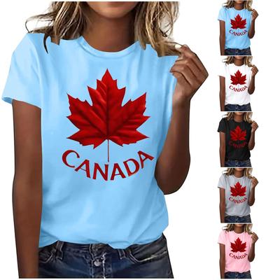 Women's Fashion Casual Maple Leaf Print Top