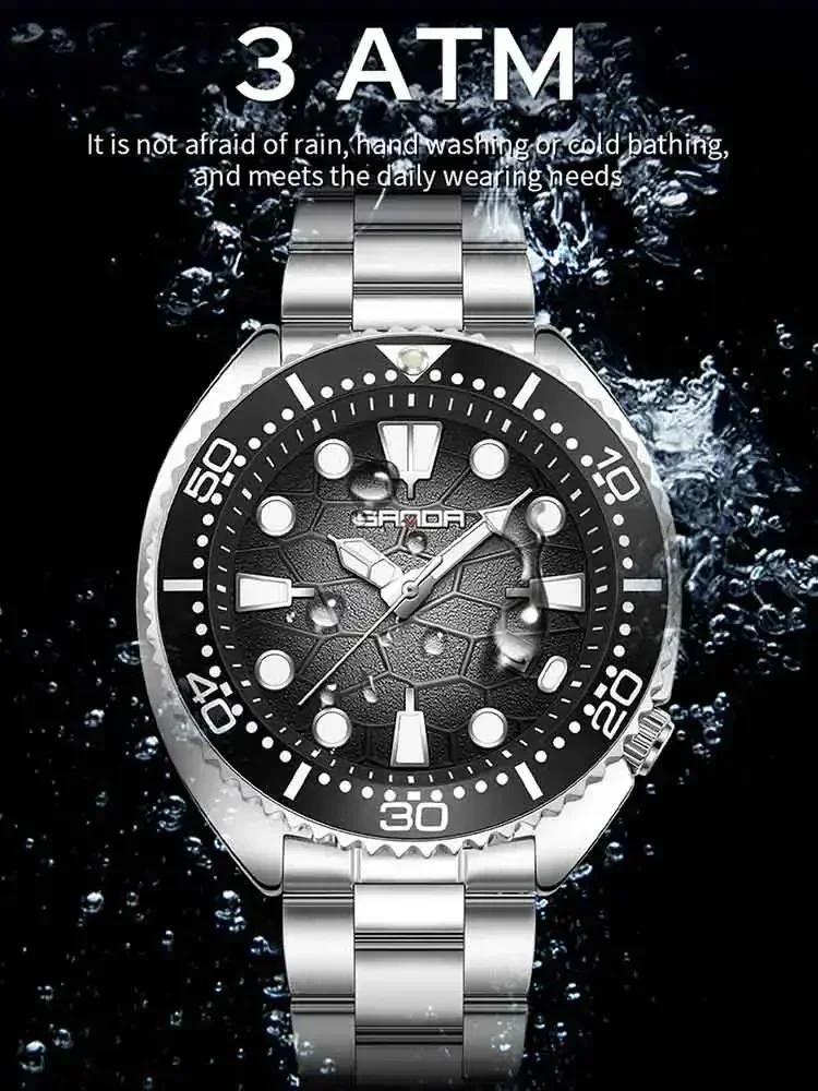SANDA New Business Men Quartz Watch Date Waterproof Luminous Luxury Man Wristwatch Sports Stainless Steel Men's Watches Male