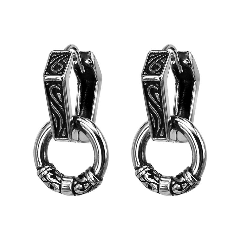 Gothic-Ohrringe mit Totenkopf, Geisterkopf, hypoallergene Ohrringe, cooler Punkrock-Trendschmuck für Herren