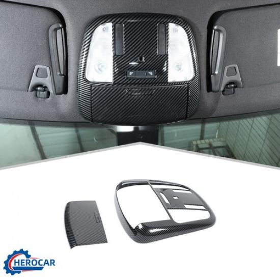 Carbon Fiber Roof Reading Light Lamp Trim Frame For Dodge Charger/Durango/300C