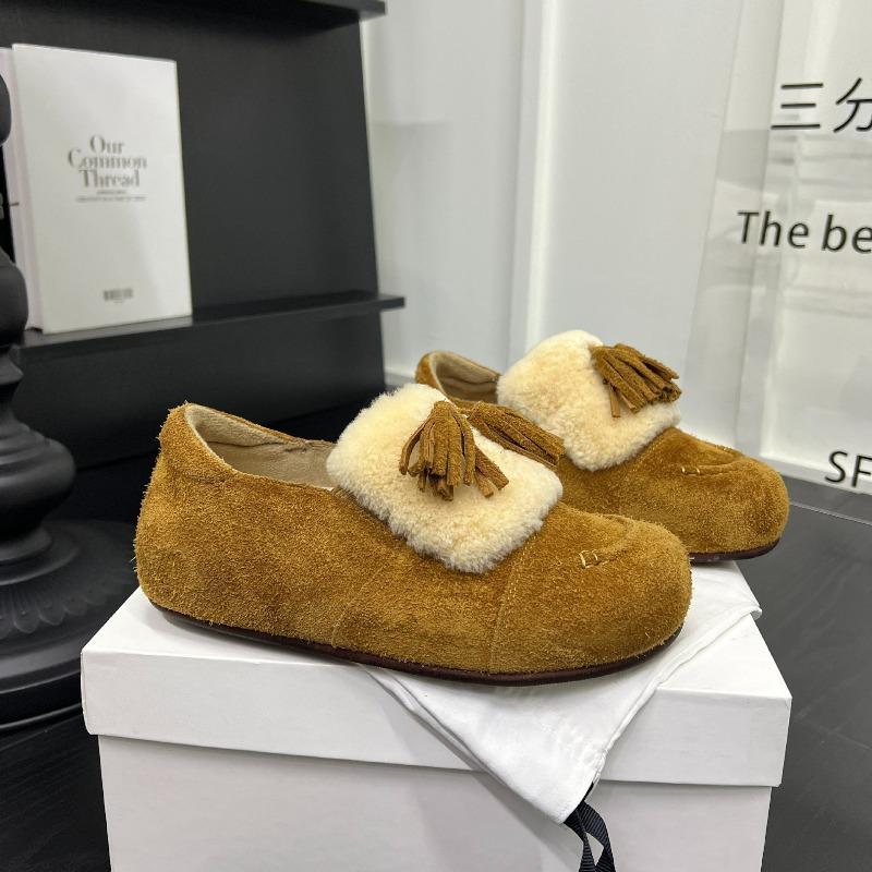 Women's Large Size Soft Sole Heightening Winter Warm Fur One Anti-slip Snow Boots Fluffy Lined Ankle Boots Outdoor Sports Fur Leather Shoes