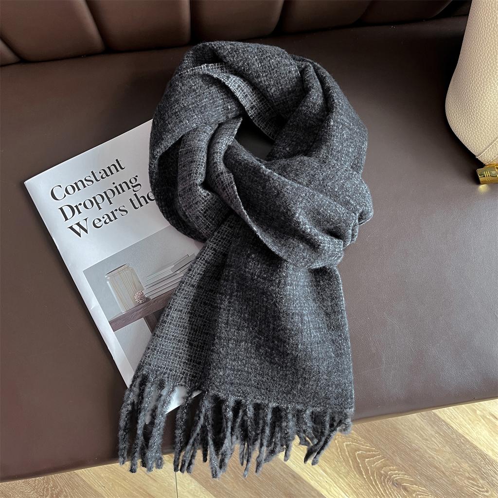 Double Sided Women Scarf Solid Color Imitation Cashmere Shawl Winter Thick Warm Neckerchief Foulard Echarpe Wrap Designer