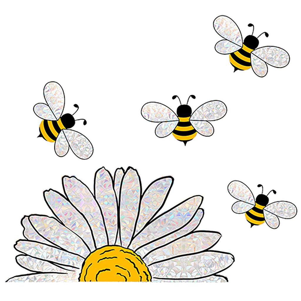 Colorful Bee Sunflower Window Sticker Rainbow Glass Windows Decor Wall Decals Home Decoration Self Adhesive Electrostatic Mural