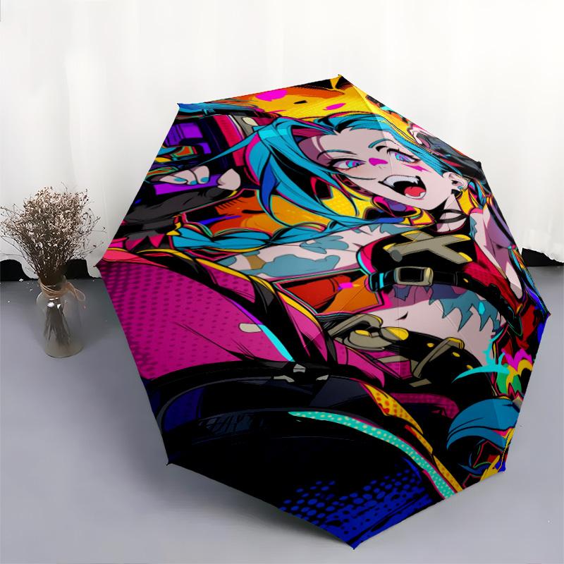 1PC Jinx Automatic Umbrella - Suitable Travel Outdoor Portable Umbrella Birthday Gift Daily Essentials