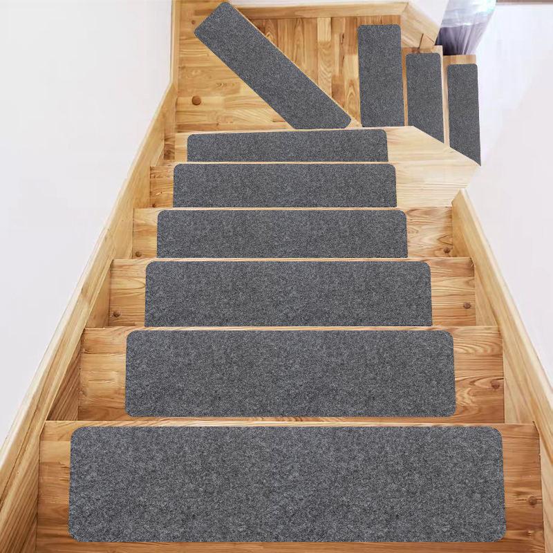 

Glue-Free Self-Adhesive Anti-Slip TPR Stair Treads and Floor Mats - Reusable Flocked PVC 760*203 [1 Piece]