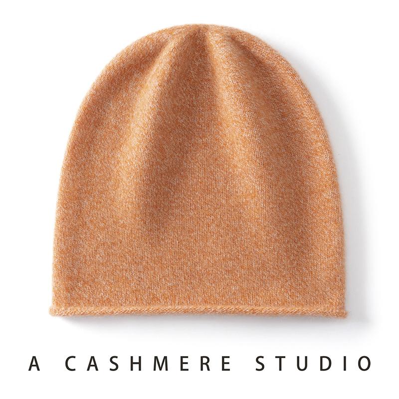 New% Pure Cashmere Hat Autumn and Winter Men's and Women's Pullover Ear Protection Knitted Headgear