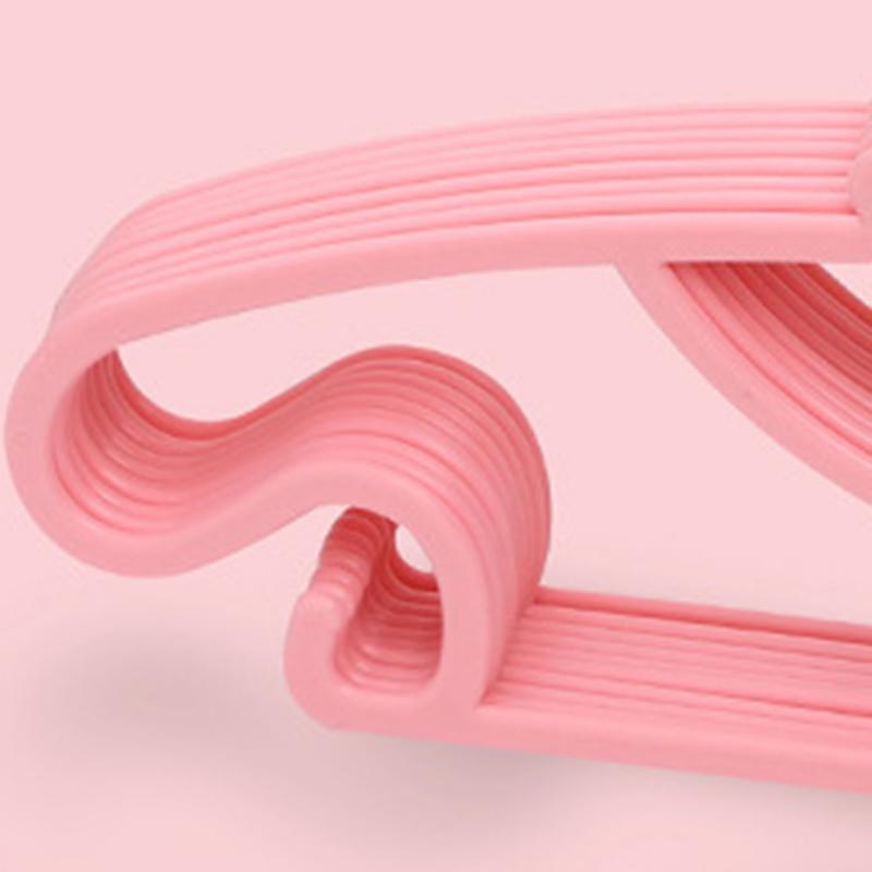 10PCS Kids Storage Hangers Plastic Thicken Bow Knot Coat Drying Hanger for Toddler Baby Pink