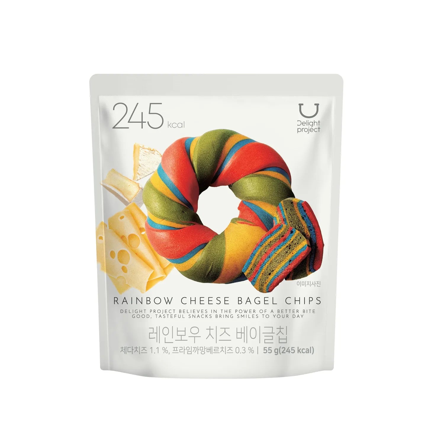 Delight Project Rainbow Cheese Bagel Chip 55g/4bag Bagel Chip 55g/4bag