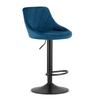 KAST Stool - Navy Blue Velvet / Black Base