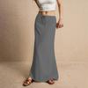 Women's Summer Maxi Skirt Drawstring Low Waist A Line Casual Skirts High Elastic Waisted Bodycon Long Maxi Skirts