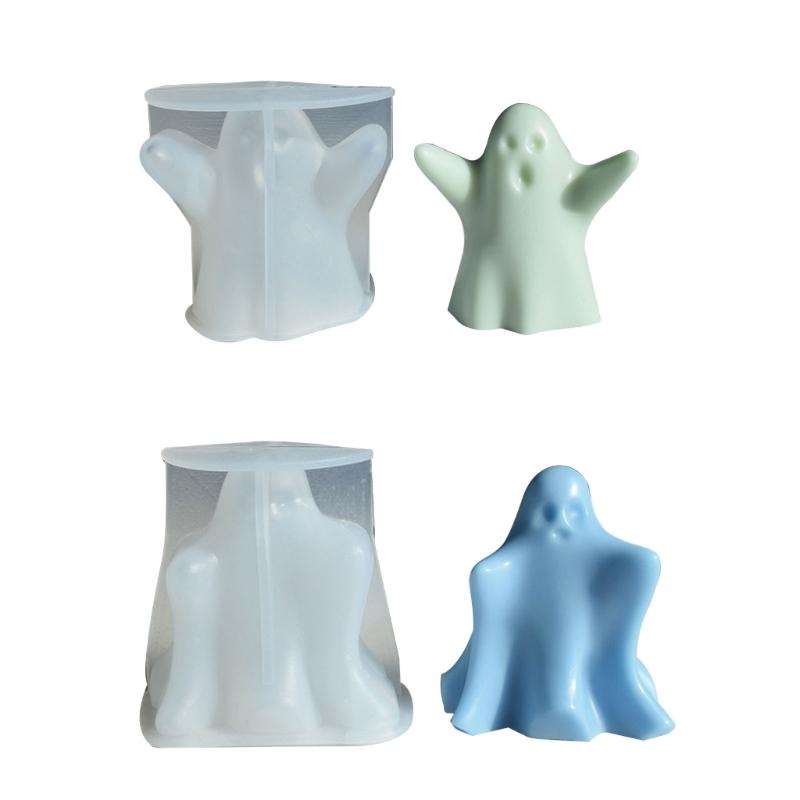 Halloween Soap Molds Candle Moulds Ghost Shaped Silicone Crafts Mould Silicone Material Gift for DIY Hand-Making Lover