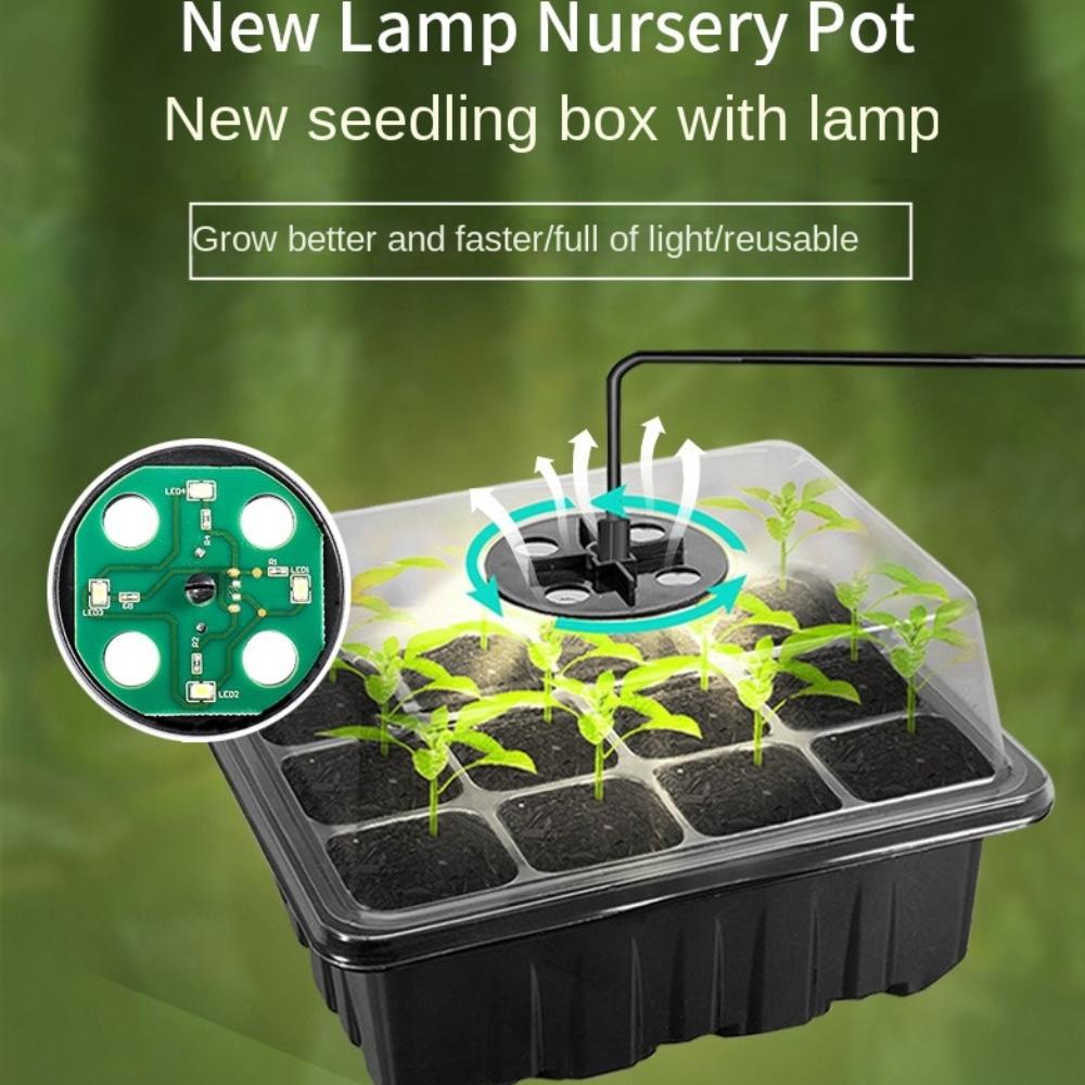 Bandeja Germinadora de Semillas de 6/12 Compartimentos con Agujero de Ventilación Mini Invernadero Caja de Cultivo para Plantar Kit Germinador de Semillas