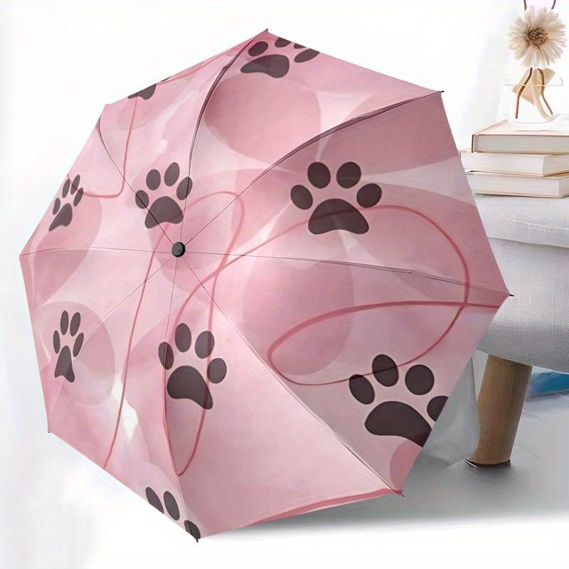1pc Paw Prints Pet Lover Automatic Umbrella High Quality Canopy, Portable Folding Umbrella with, Ideal Gift for - Travel, Everyday, Formal Events, Sty