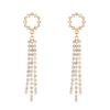 High Quality Light Luxury Full Diamond Exaggerated Chain Fringed Earrings Femininity Love Rhinestone Earrings Internet Celebrity Earrings Wholesale