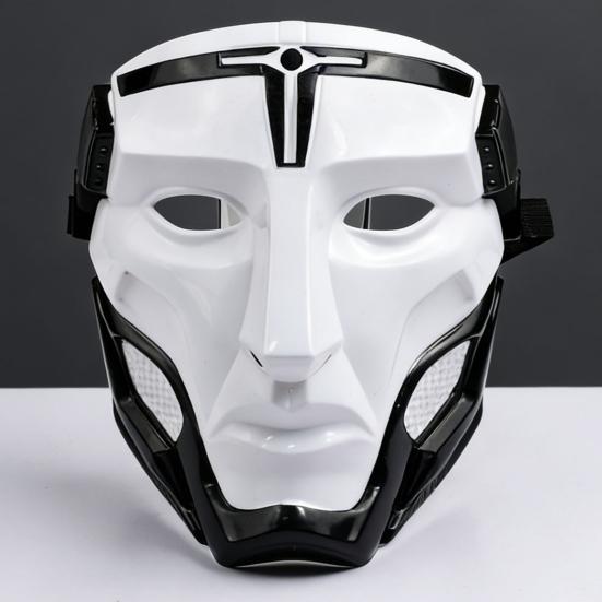 Mască de gardian de închisoare din plastic pentru petrecerea de Halloween, accesoriu de costum distractiv pentru adulți și copii