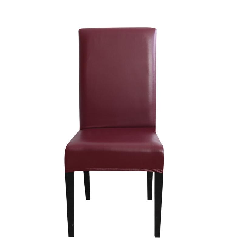 Buy 4pcs Pu Leather Chair Covers Waterproof Thickened Stretchable Detachable Washable Elastic