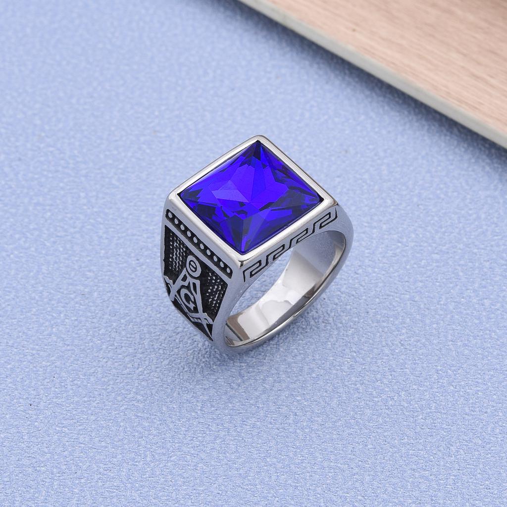 R3430 Freimaurerei Vergoldung Herren Hochwertig 316L Edelstahl Onyx Uhrenarmband Ringe Klassisch Trend Schmuckprodukt