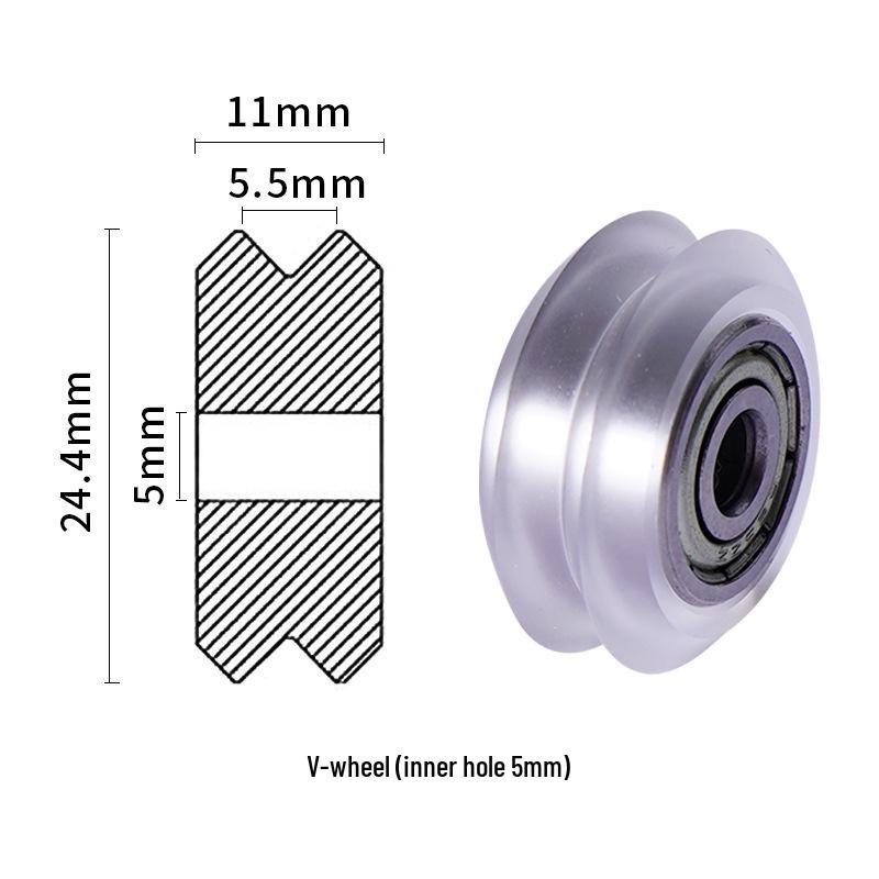 Příslušenství 3D tiskáren: POM Pevná kladka s ložiskem - Vodicí kolo V-typu pro gravírovací stroj