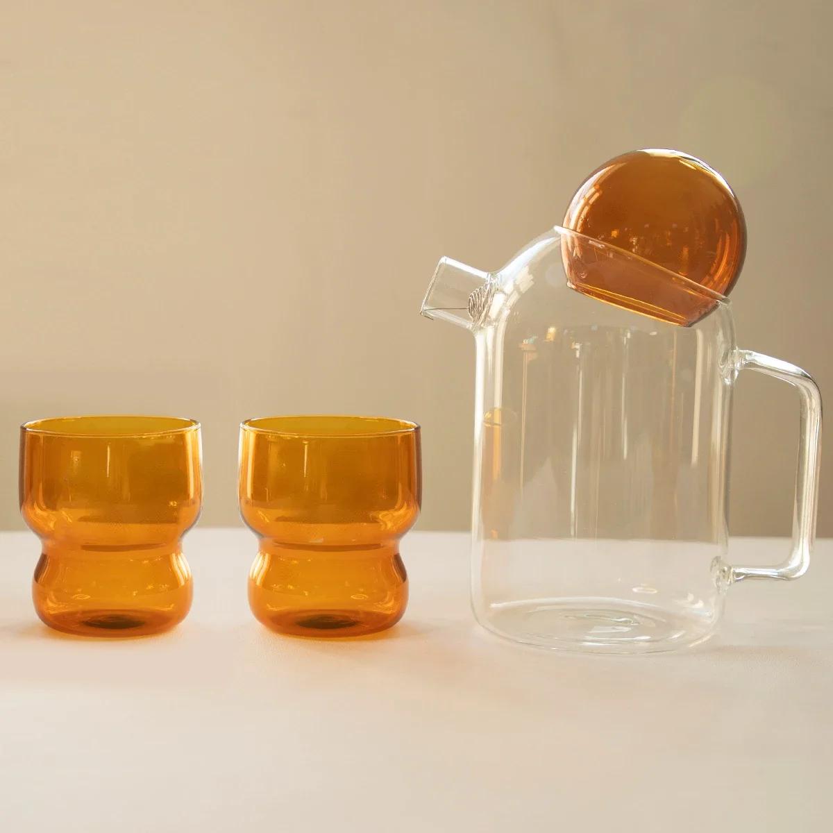 

Стеклянный кувшин Милые чайники Стеклянный набор Чайный сервиз Чайник Стеклянная кружка Чашки Чайная посуда Жаропрочное стекло Набор чайников Чайный инфузор
