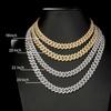 Iced Out 15mm Mens Miami Cuban Link Necklace Hip Hop CZ Cubic Zirconia Bling Prong Cuban Chain