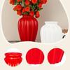 Plastic Flower Vase Imitation Ceramic Solid Color Flower Pot Living Room Decoration Household Flower Arrangement Container