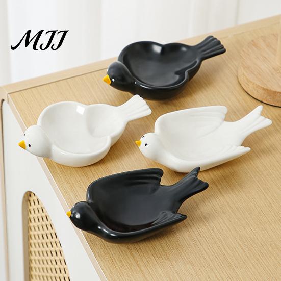 Cute Jewelry Organizer Dish Bird Shaped Storage Tray, Ceramic Stable Sturdy Base Organizer, Decorative Desktop Compact Size Dish, for And Dice