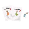 Cute Cartoon Dinosaur Keychain with POCKET HUG English Hug Card and Bag Pendant