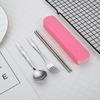 Durable Stainless Steel Flatware Set with Case for Travel Ideal for Camping and Hiking
