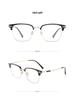 Anti-Blue Light Men's Eyebrow Eyeglass Frame, Ultralight Semi-Titanium, Lily Wei Model 122616Y, Fits Prescription Lenses.