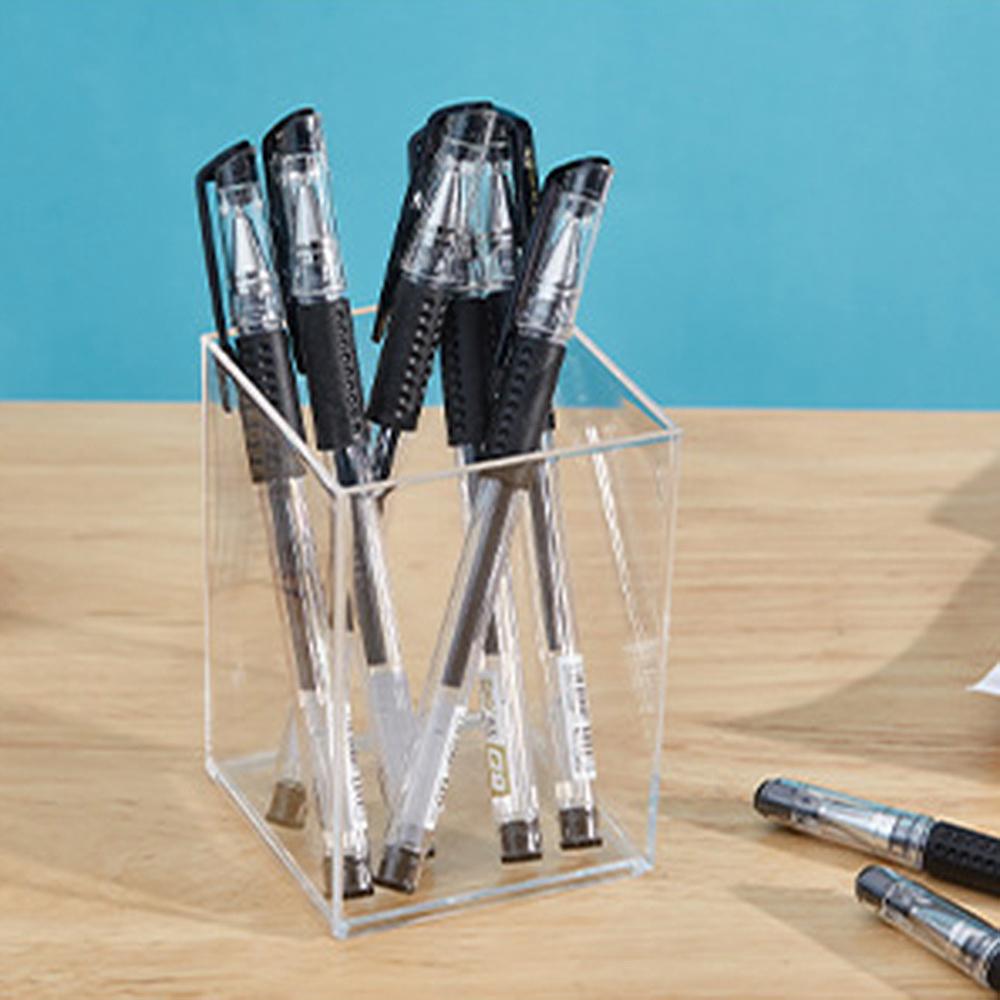 Suport acrilic transparent pentru pix Tub de depozitare oală pentru creion Diy drăguță masă cadou Articole de birou Gadget-uri de machiaj Suport creion perie