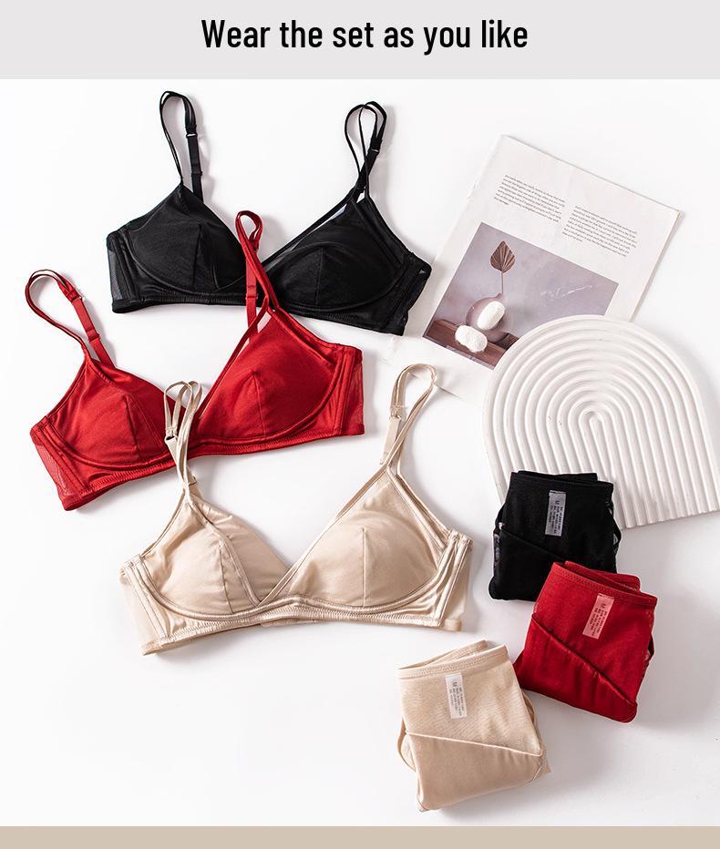 2025 Autumn New Women's Mulberry Silk Mid-Waist Triangle Panties - Sexy, Comfortable, Bias Cut