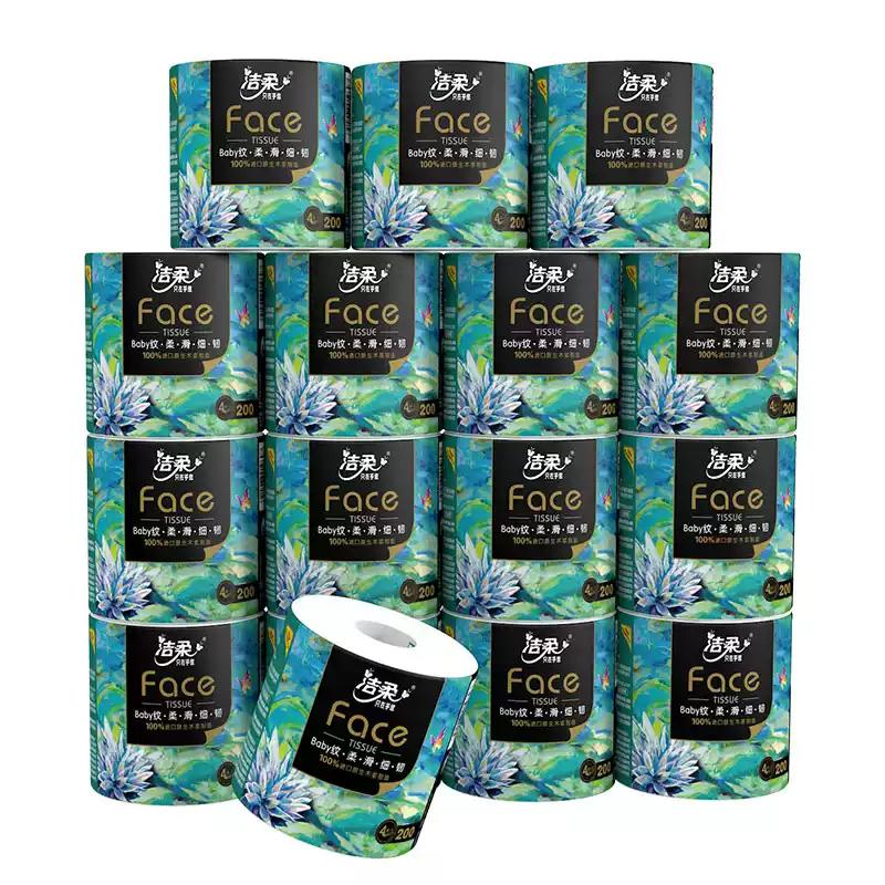 Clean and Soft Toilet Paper (Face Oil Painting with Core) 200g, 4 layers (16 rolls)