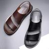 Brown Sandals Leather Casual Shoes Man Sandals 2024 Summer Men Sandals Beach Slipper Shoes for Men Luxury Shoes