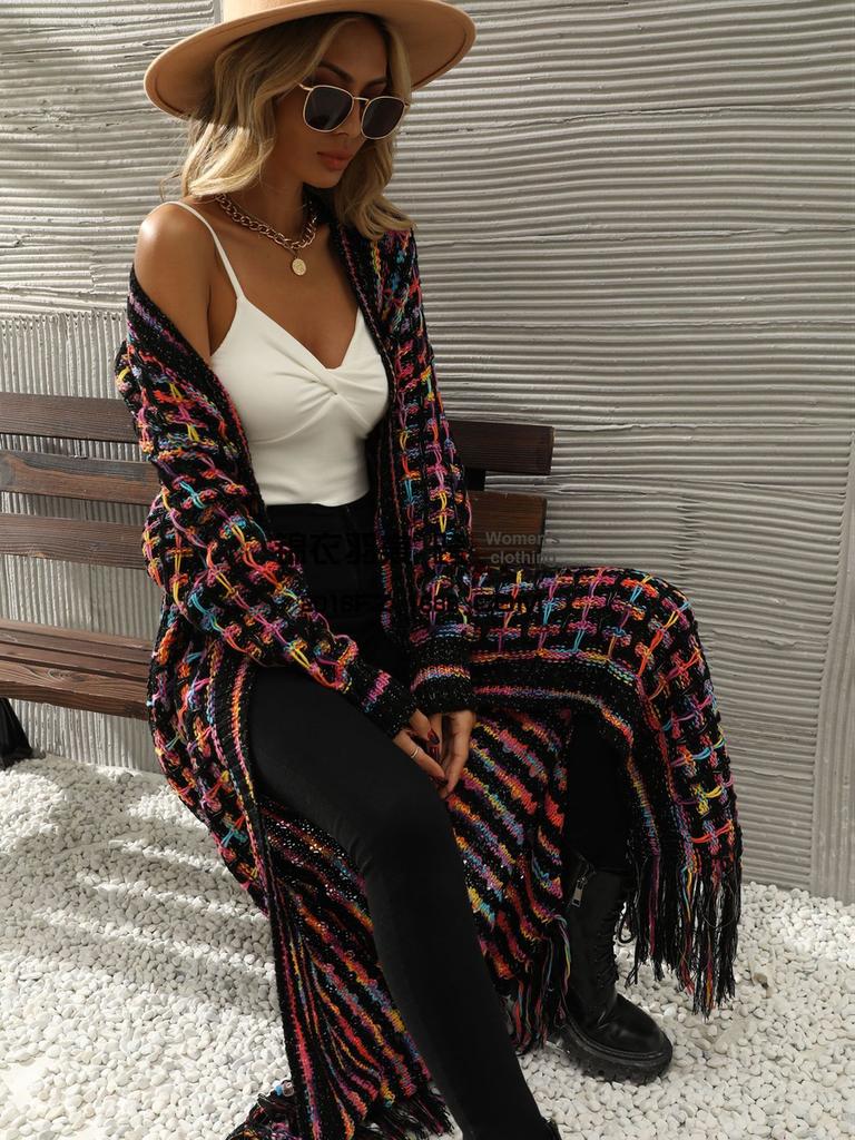 New Spring Arrivals Oversized Ruffled Long Cardigan Sweater Women's  Fashion