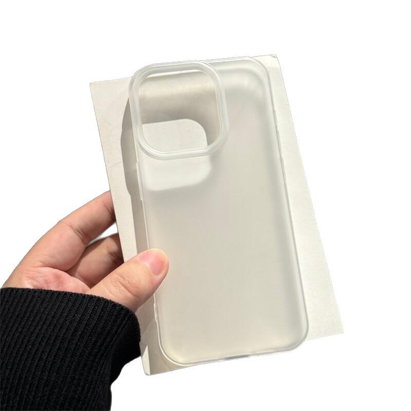 Frosted Solid Color Case for iPhone: Compatible with iPhone 17, 16 Pro Max, 15 Plus, 14, and Semi-Transparent 13 Mini.